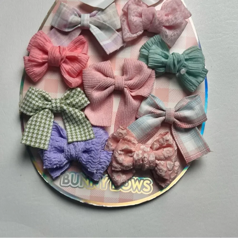 Bunny Bows Multi color and Pack Hair Accessories Bows Set NWT